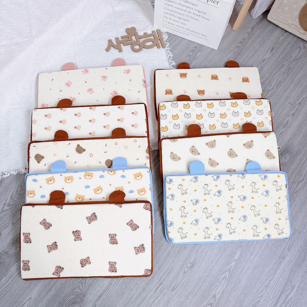 Gối Cao Su Non Muslin Cho Bé KidWorld Bunny Siêu Êm Ái Có Kết Cấu Lỗ Thoáng Khí Chống Ngạt Giúp Con Yêu Ngon Giấc