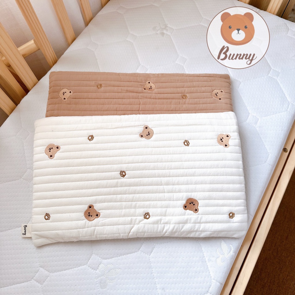 Gối Cao Su Non Cho Bé KidsWorld Bunny Siêu Êm Ái Có Kết Cấu Lỗ Thoáng Khí Chống Ngạt Cotton Thiên Nhiên Kháng Khuẩn