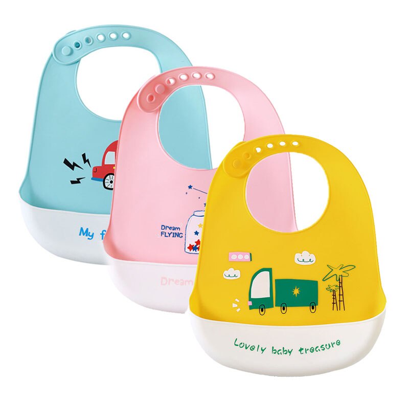 Yếm Máng Ăn Dặm 3D Silicon KidsWorld Cao Cấp Siêu Mềm, Chống Dính, Chống Bám Bẩn Cho Bé