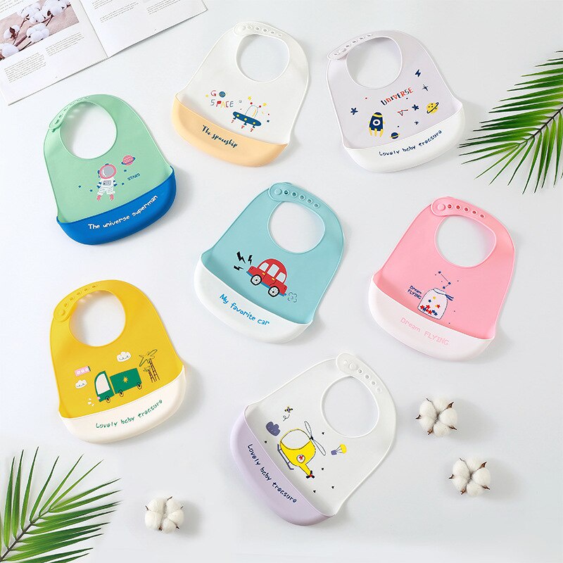 Yếm Máng Ăn Dặm 3D Silicon KidsWorld Cao Cấp Siêu Mềm, Chống Dính, Chống Bám Bẩn Cho Bé