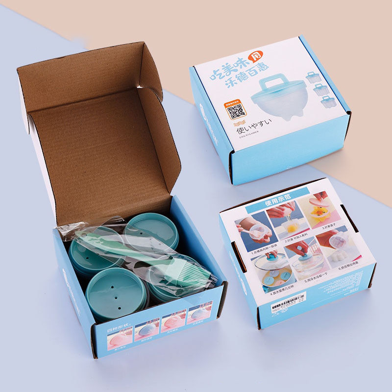 Set 4 khuôn dụng cụ làm bánh, hấp trứng KidsWorld kèm chổi quét dầu nhiều hình cho bé ăn dặm