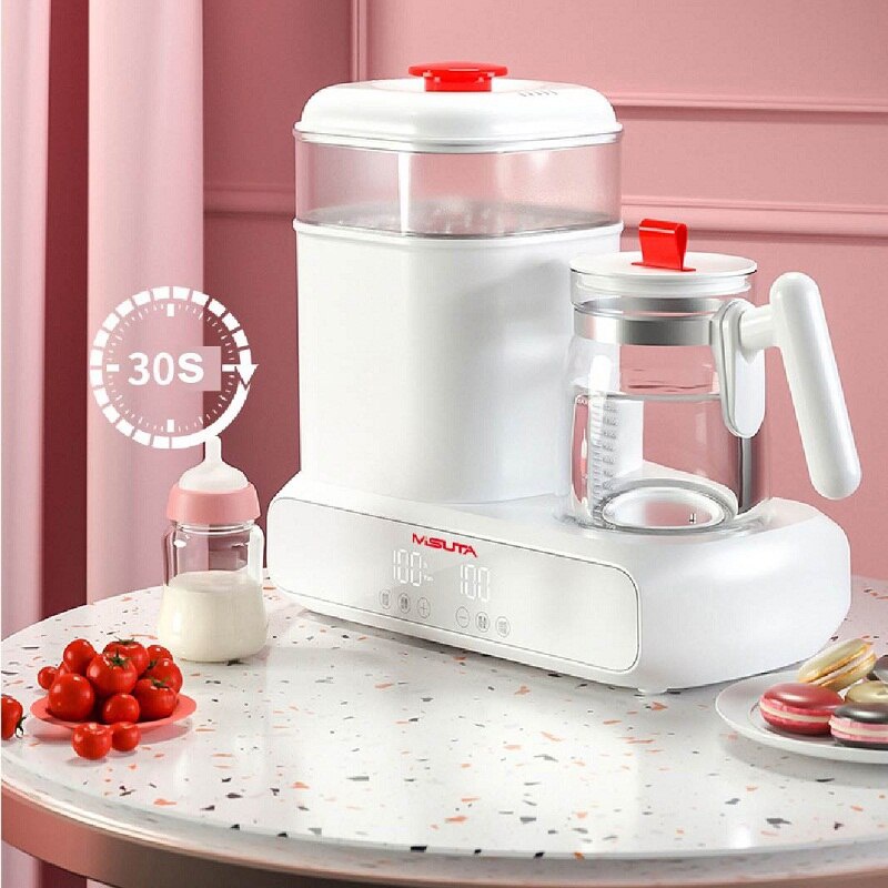 Máy hâm sữa tiệt trùng bình sữa sấy khô kết hợp máy đun nước pha sữa MISUTA-MDXT-19001 điều chỉnh nhiệt độ