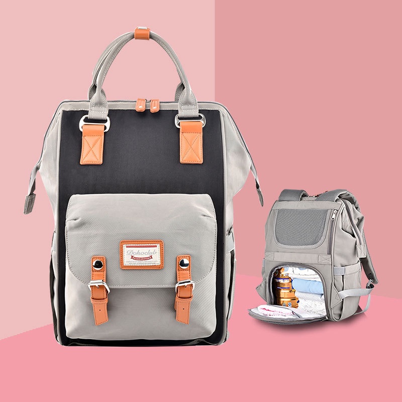 Balo bỉm sữa KidsWorld Dokoclub mẫu cao cấp đa năng túi giữ nhiệt 13 ngăn đựng đồ cho mẹ và bé đi ra ngoài
