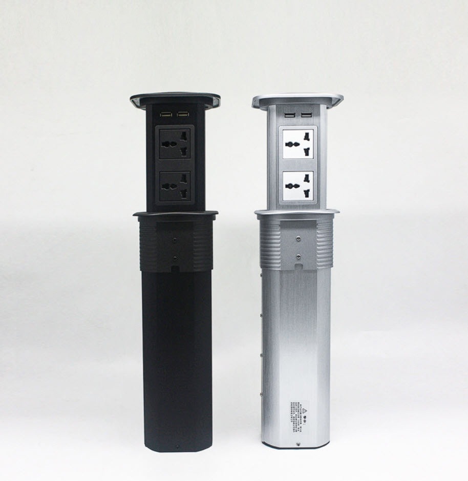 Ổ cắm âm bàn trượt tự động kèm sạc không dây OEM AH07