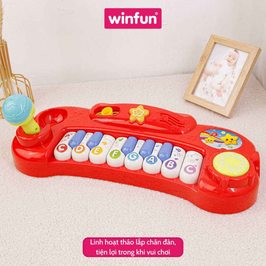 Đồ chơi Đàn nhạc mini có đèn và micro cho bé Winfun 2016