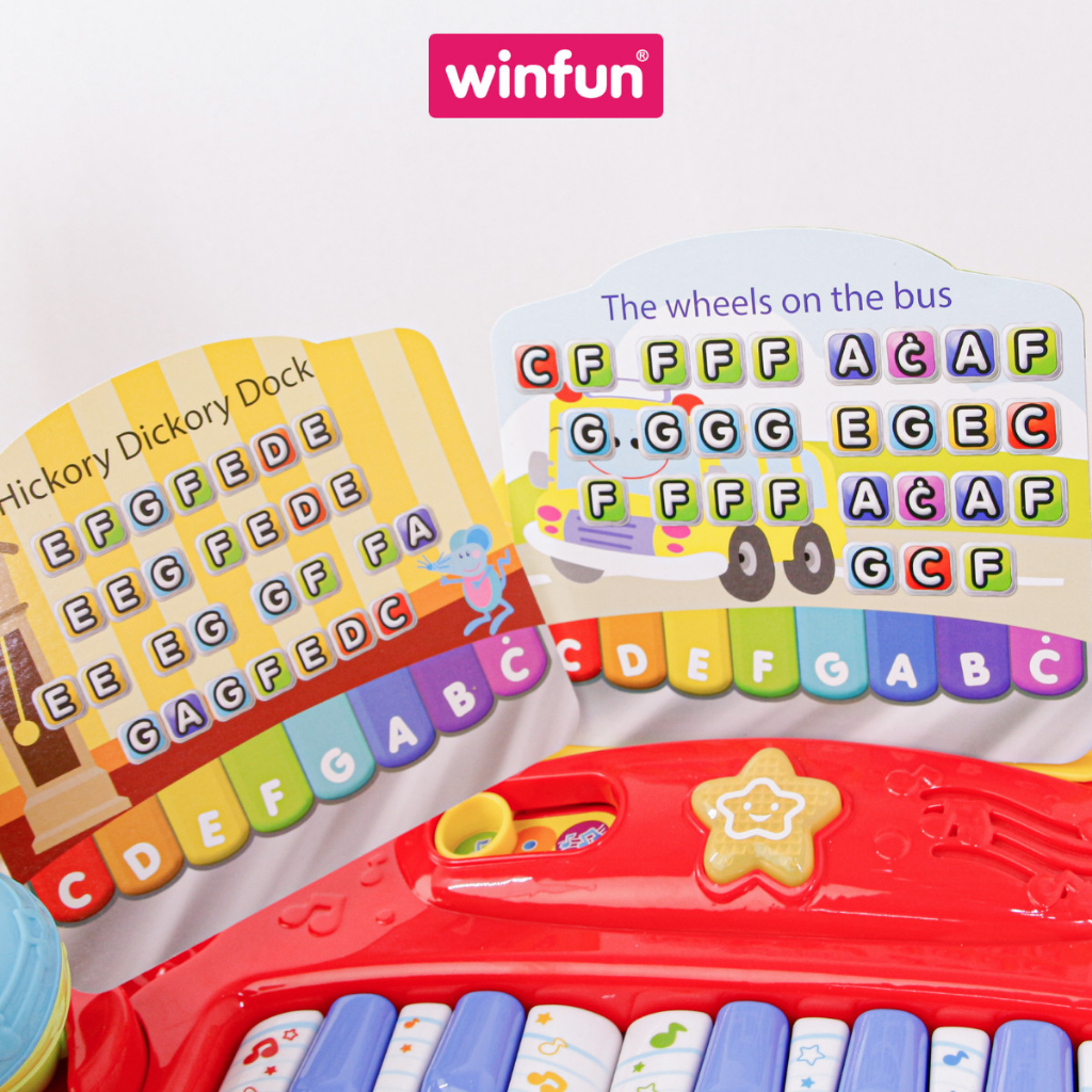 Đồ chơi Đàn nhạc mini có đèn và micro cho bé Winfun 2016
