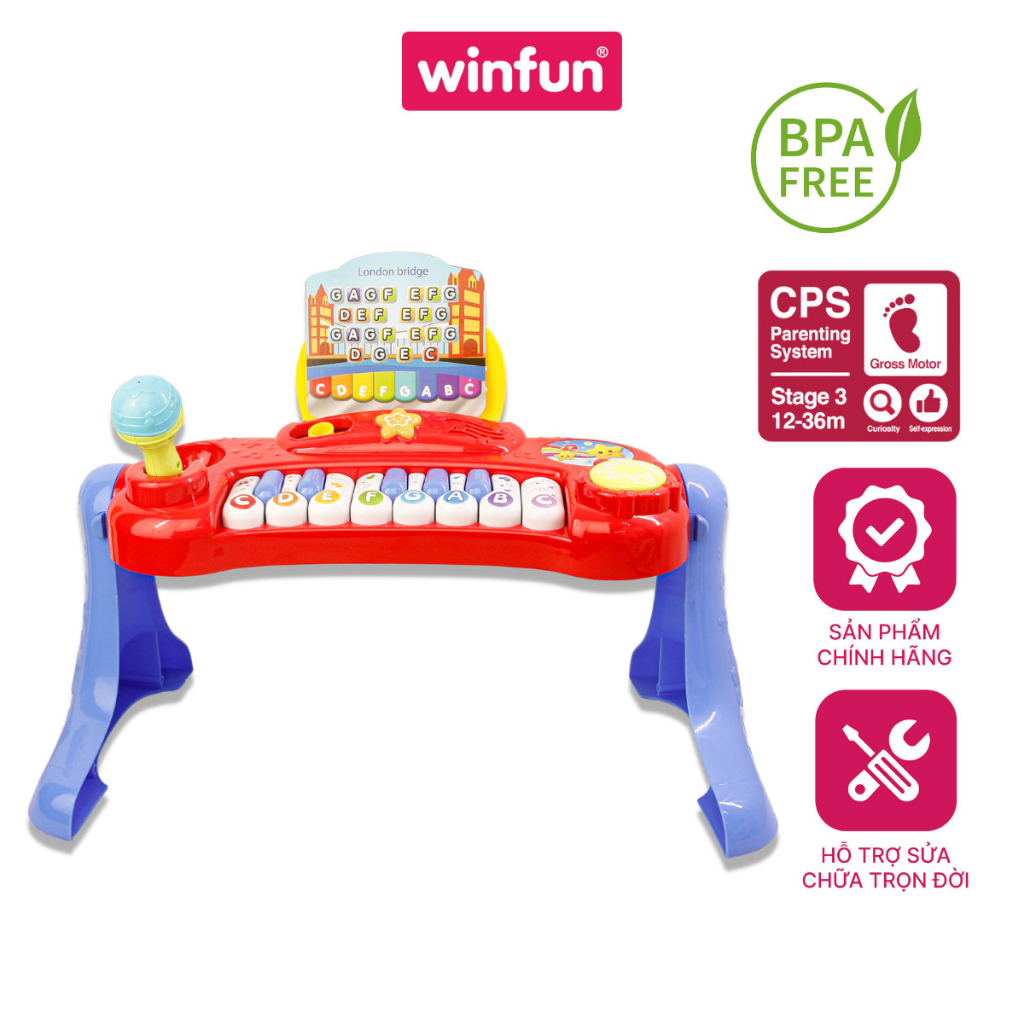 Đồ chơi Đàn nhạc mini có đèn và micro cho bé Winfun 2016
