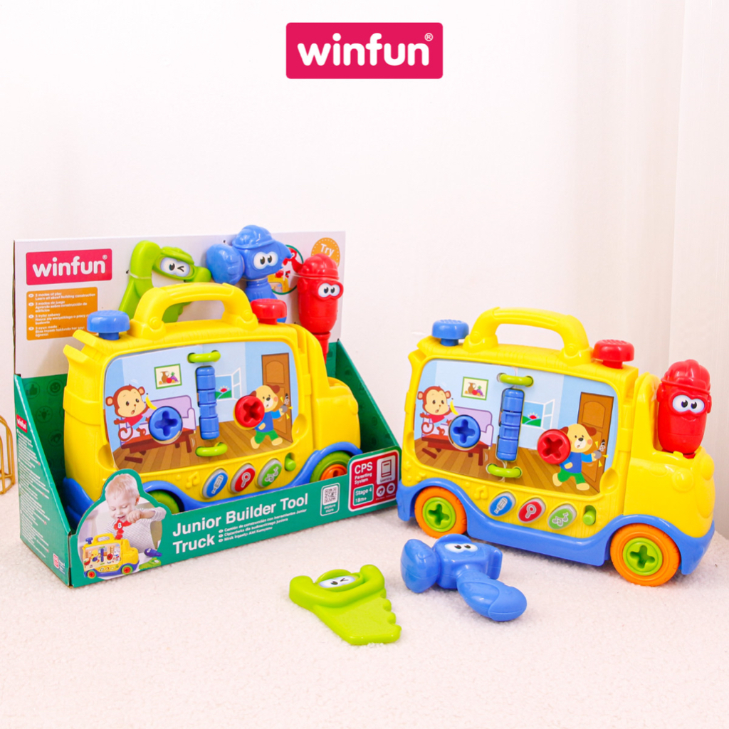 Đồ chơi dụng cụ cơ khí hình xe tải - luyện tay, vận động tinh cho bé Winfun 0795-01 - Phiên bản nói tiếng anh