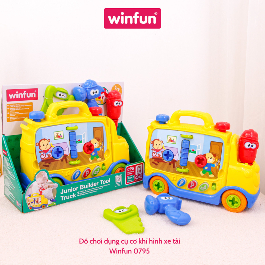 Đồ chơi dụng cụ cơ khí hình xe tải - luyện tay, vận động tinh cho bé Winfun 0795-01 - Phiên bản nói tiếng anh
