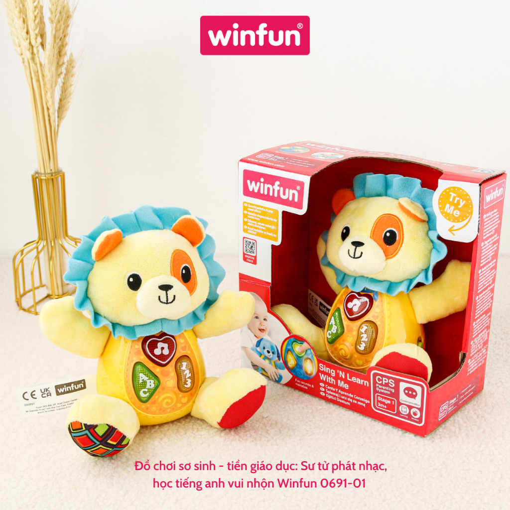 Đồ chơi sơ sinh - tiền giáo dục: Sư tử phát nhạc, học tiếng anh vui nhộn Winfun 0691-01