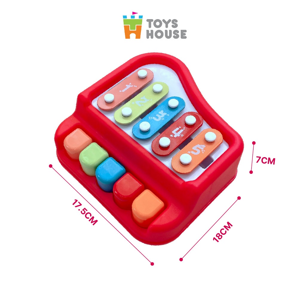 Đồ chơi đàn piano kết hợp gõ Xylophone 5 phím kèm 6 bản nhạc ToysHouse