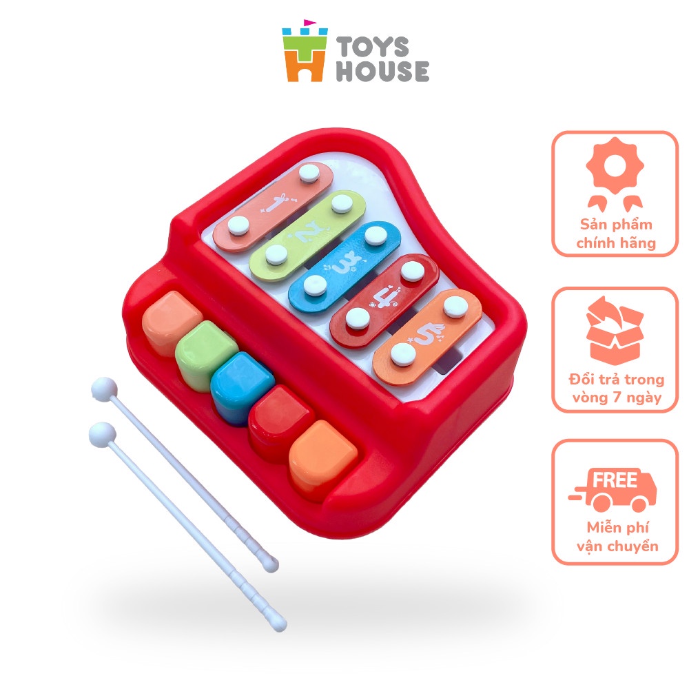 Đồ chơi đàn piano kết hợp gõ Xylophone 5 phím kèm 6 bản nhạc ToysHouse
