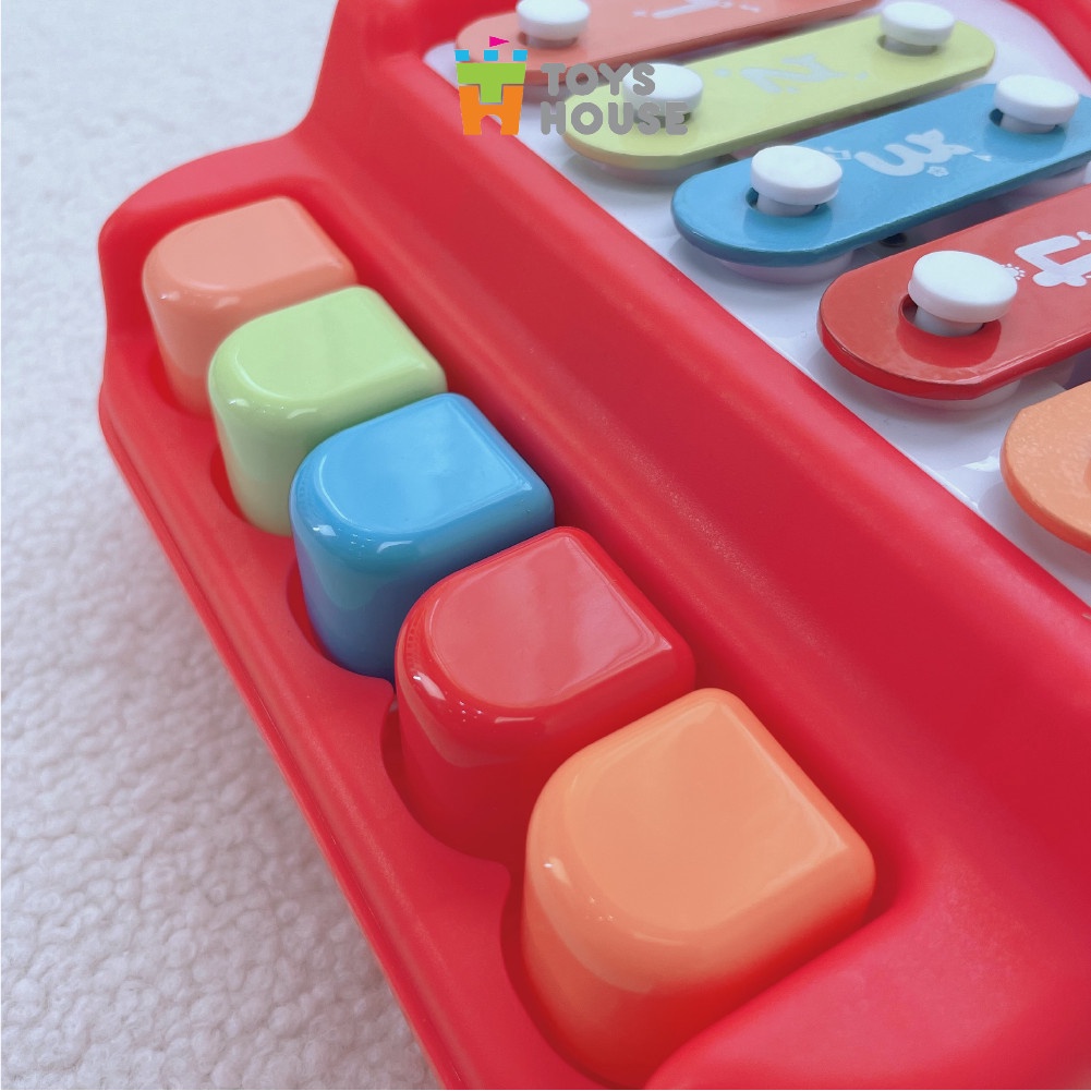 Đồ chơi đàn piano kết hợp gõ Xylophone 5 phím kèm 6 bản nhạc ToysHouse