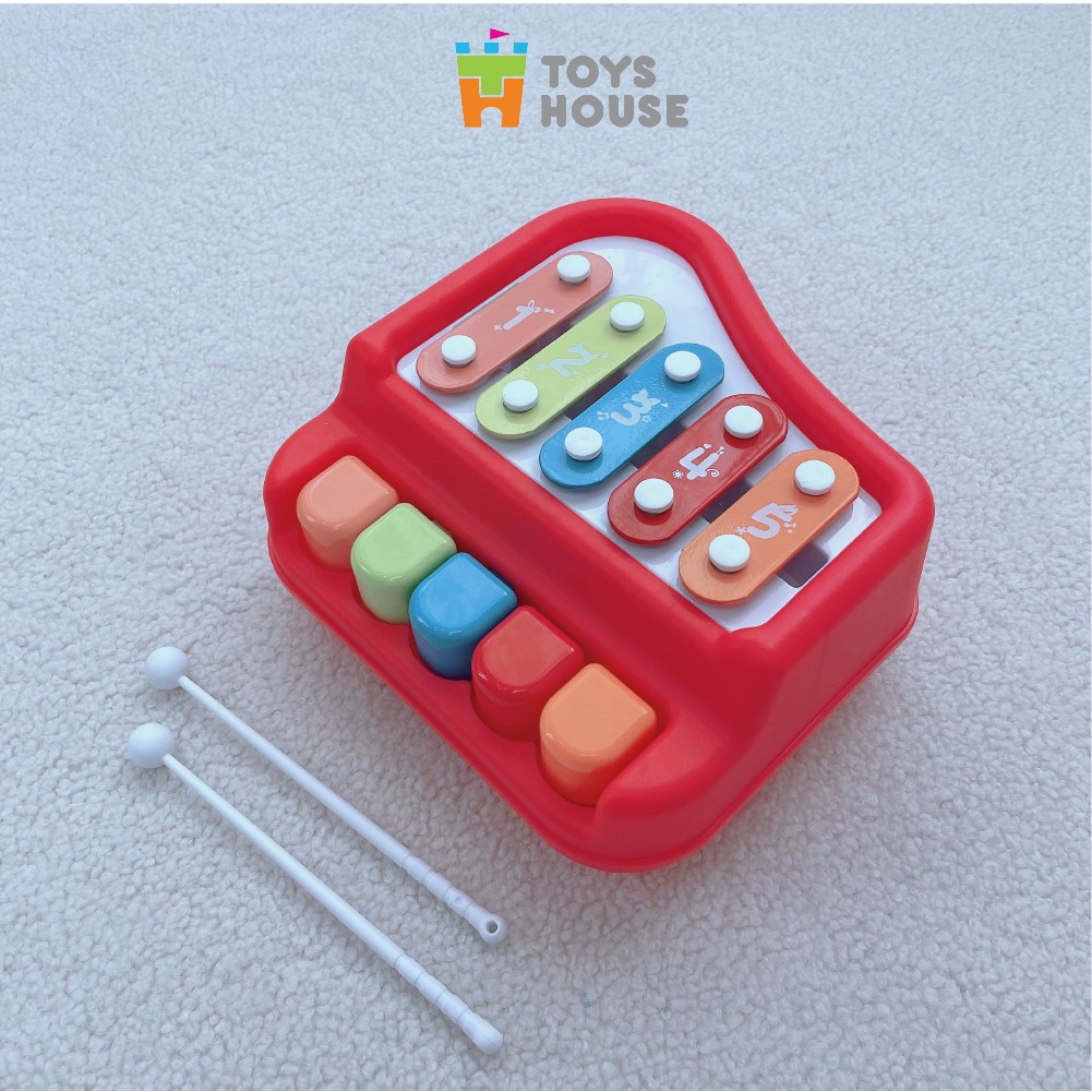 Đồ chơi đàn piano kết hợp gõ Xylophone 5 phím kèm 6 bản nhạc ToysHouse