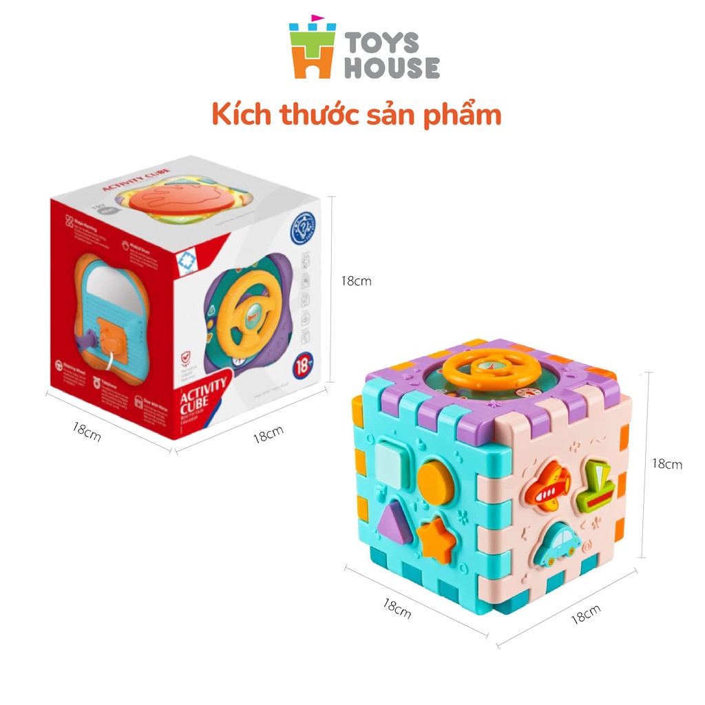 Đồ chơi thả hình khối đa năng kiêm lắp ghép có đèn nhạc giáo dục cho bé Toyshouse HE0530