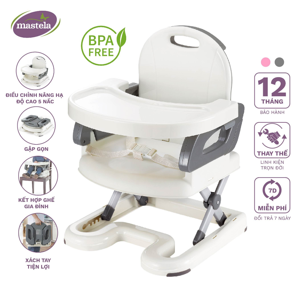Ghế ngồi ăn dặm cho bé - điều chỉnh độ cao cho bé tự ăn uống, thương hiệu Mastela 7110  BPA FREE - uy tín hơn 10 năm