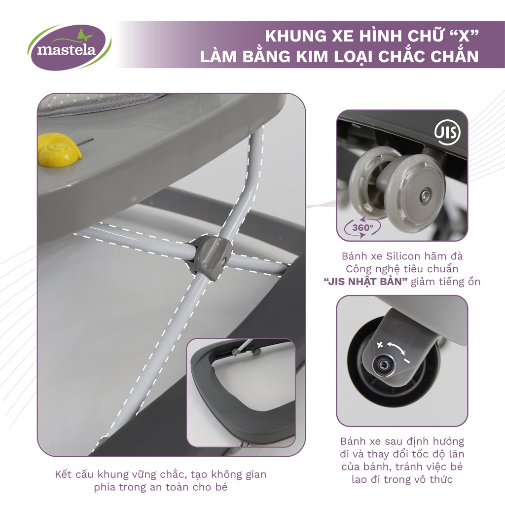 Xe tập đi em bé đa năng 3 giai đoạn cho bé từ 6 tháng- chính hãng Mastela 1508 Bảo hành 12 tháng