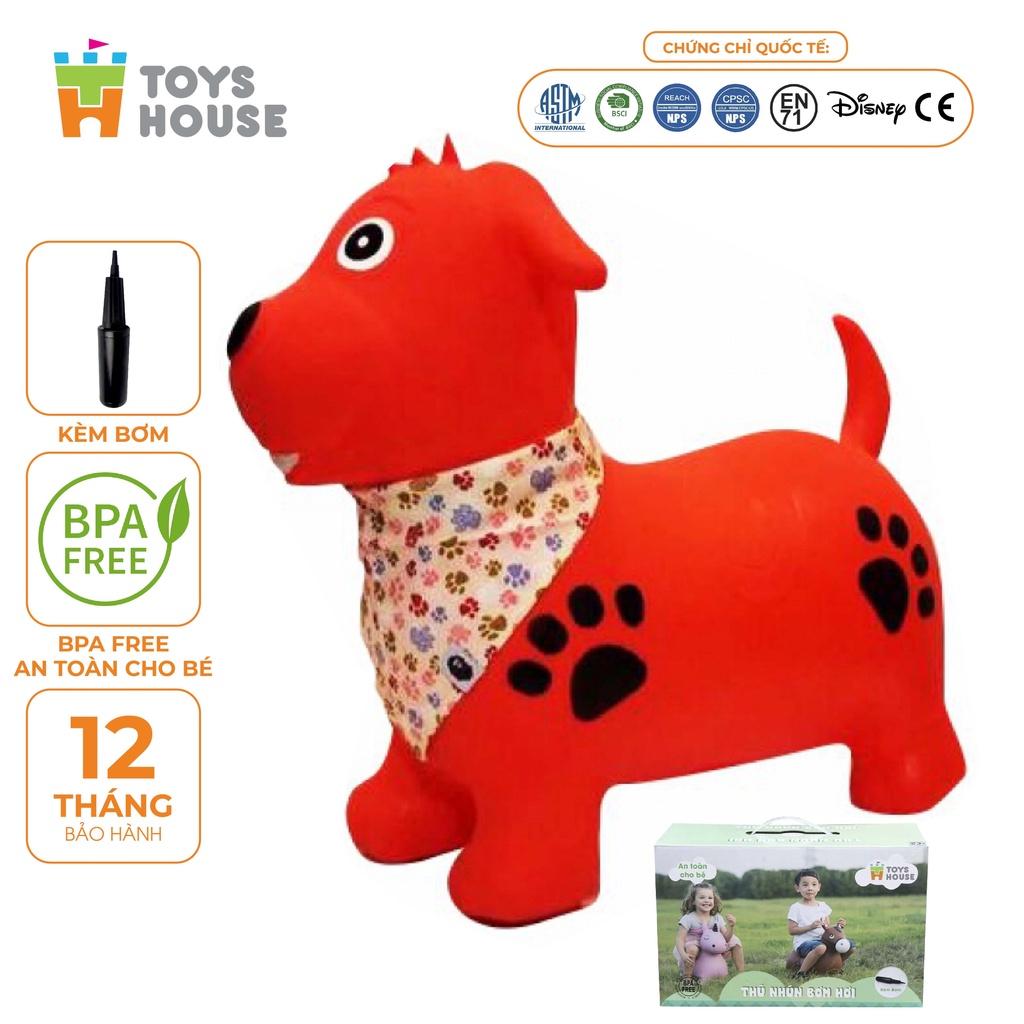 Thú nhún bơm hơi Toyshouse - Tiêu chuẩn xuất khẩu Mỹ (ASTM) và Châu Âu (EN71)- Đồ chơi vận động cho bé từ 8 tháng