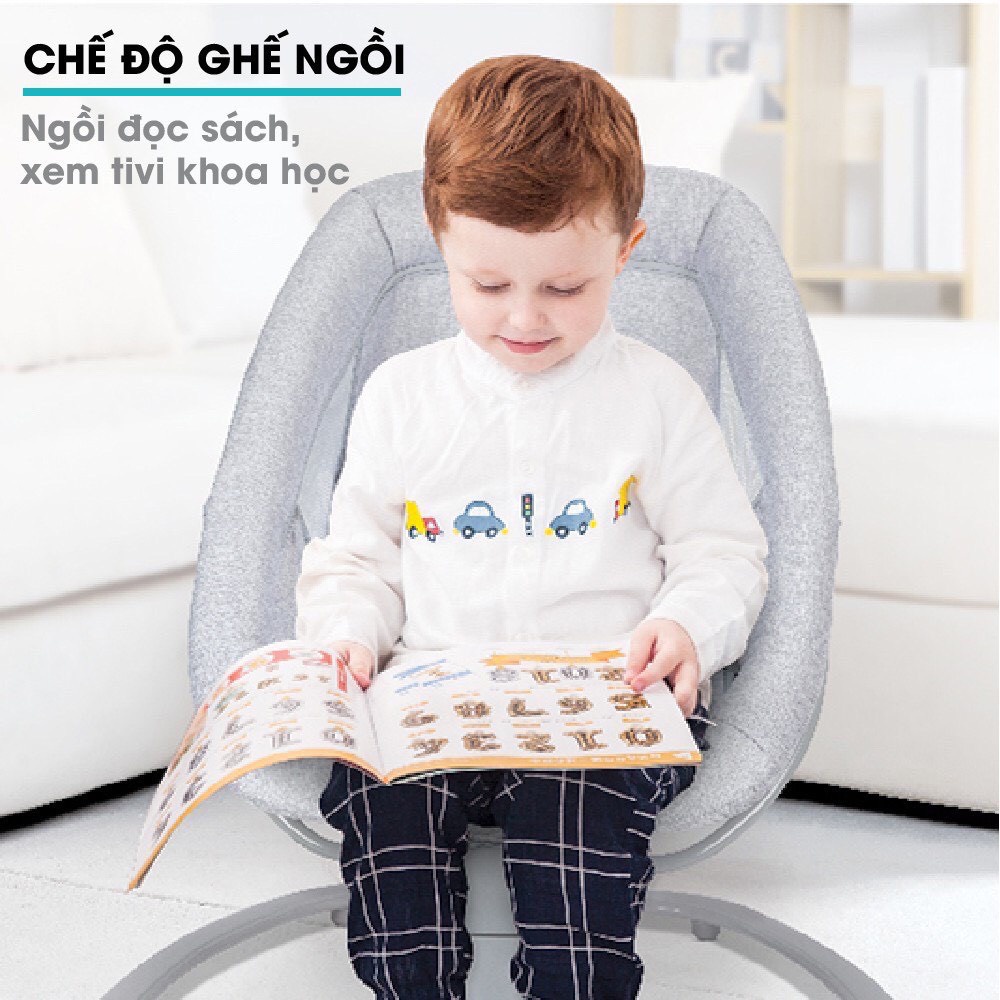 Nôi điện tự động cho bé sơ sinh, ru ngủ thông minh có nhạc trắng, kết hợp Bluetooth, điều khiển từ xa Mastela 8104