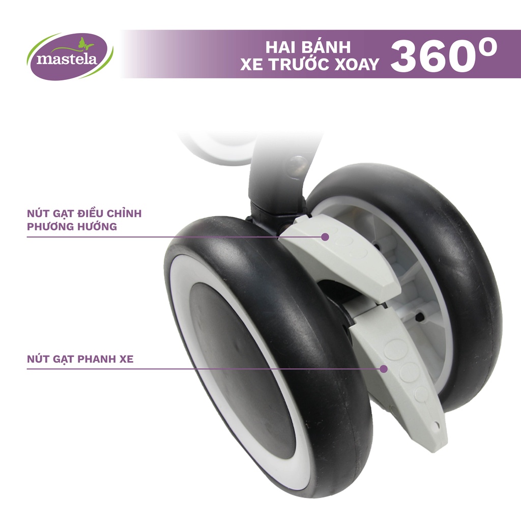Xe đẩy 2 chiều cho bé sơ sinh tới 30kg chống tia UV aluminium, Mastela Premium T05S. Bảo hành 12 tháng, gập gọn