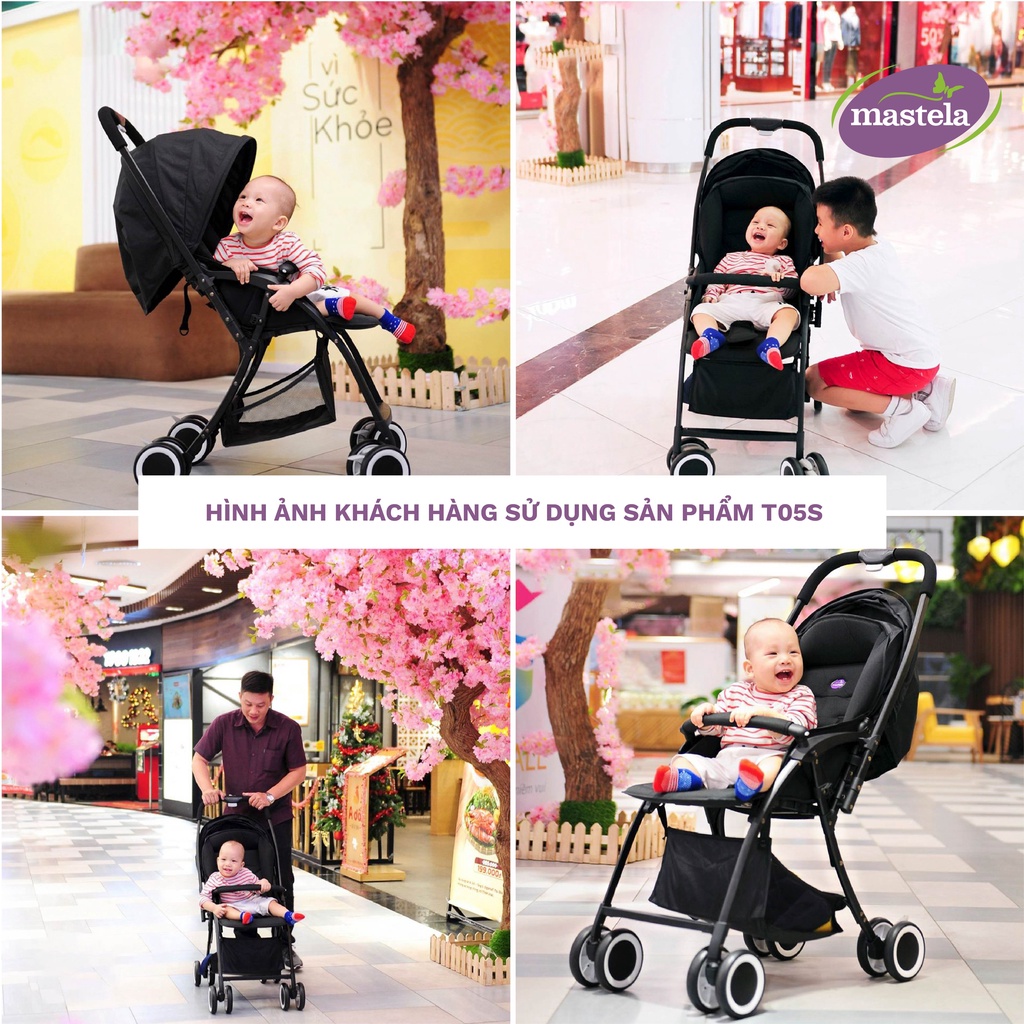 Xe đẩy 2 chiều cho bé sơ sinh tới 30kg chống tia UV aluminium, Mastela Premium T05S. Bảo hành 12 tháng, gập gọn