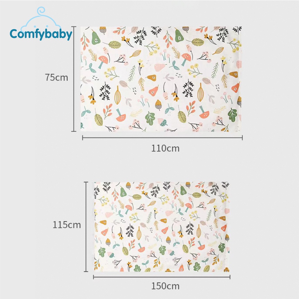 Chăn mền cho bé 2 mặt muslin cao cấp, lông tuyết mịn hạt đậu Comfybaby CHAN015