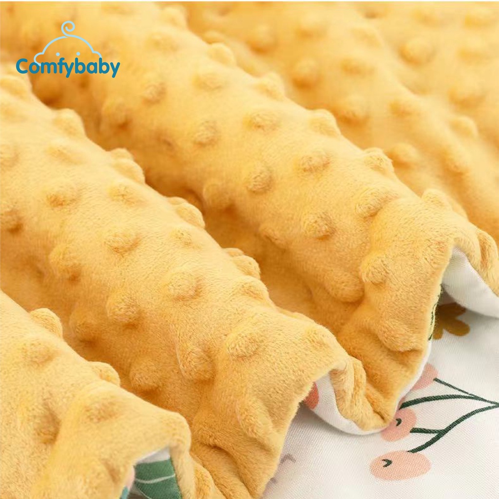 Chăn mền cho bé 2 mặt muslin cao cấp, lông tuyết mịn hạt đậu Comfybaby CHAN015