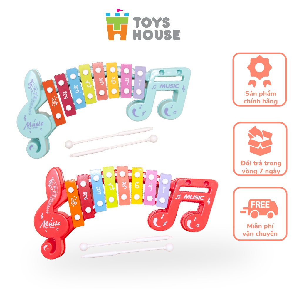 Đồ chơi đàn gõ Xylophone cho bé 8 phím hình nốt nhạcToyshouse 683-2
