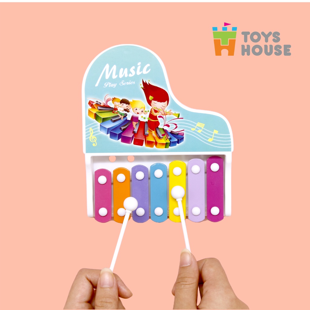 Đồ chơi đàn gõ Xylophone kèm sáo, lục lạc, kèn harmonica cho bé ToyHouse 682-9