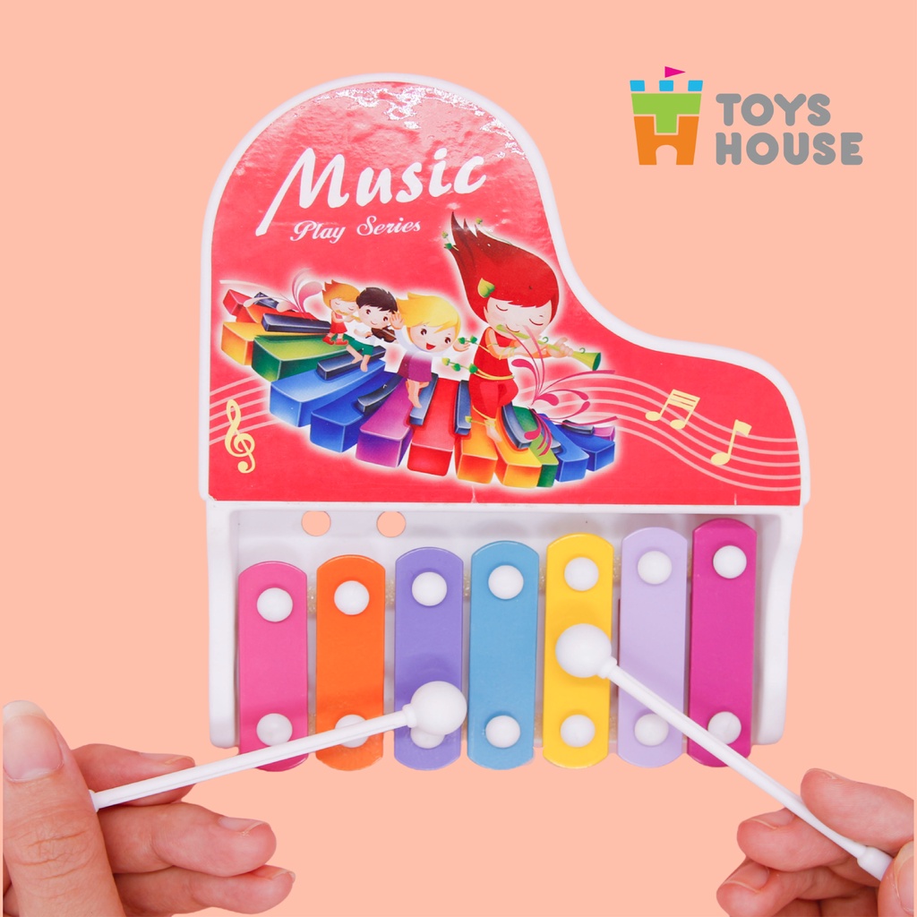 Đồ chơi đàn gõ Xylophone kèm sáo, lục lạc, kèn harmonica cho bé ToyHouse 682-9