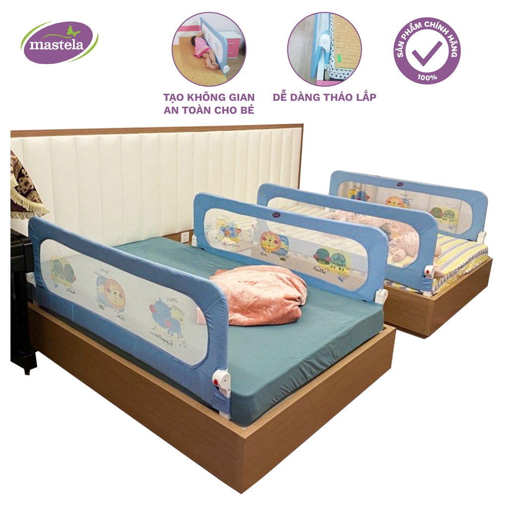 Thanh chắn giường nâng hạ 2 bên, điều chỉnh độ cao dễ dàng an toàn cho bé Mastela
