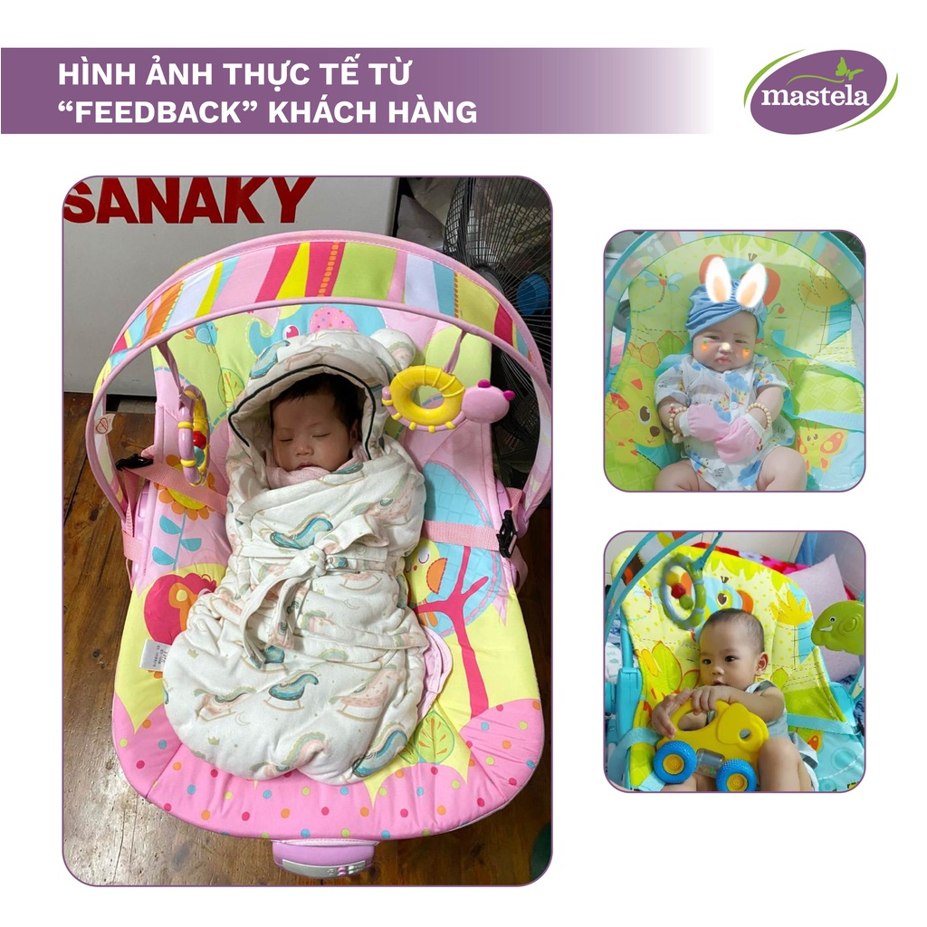 Ghế rung có nhạc, bập bênh kiêm ghế ngồi trẻ em 2 vị trí ngả lưng Mastela 6903/6904 - Bảo hành chính hãng 1 năm