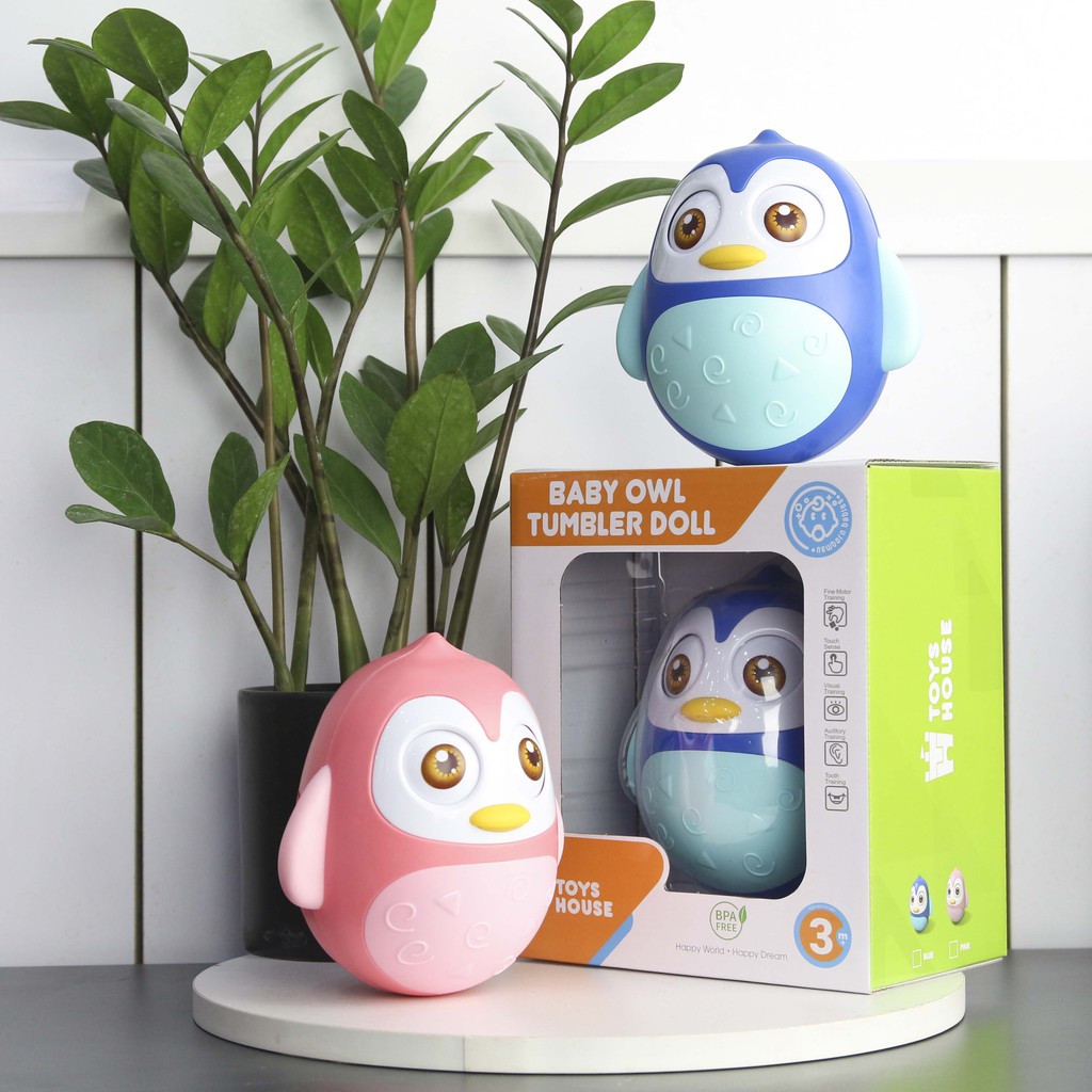 Đồ chơi lật đật hình cú mèo Toyshouse - decor dễ thương cho bé từ sơ sinh tới 8 tuổi