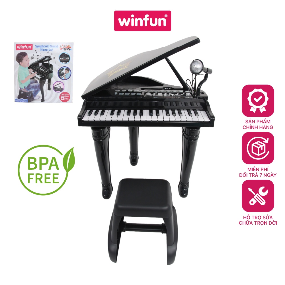 Đồ chơi âm nhạc cho bé - Đàn piano cổ điển kèm mic thu âm Winfun 2045