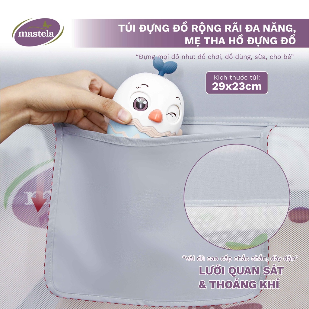 Thanh chắn giường cho bé điều chỉnh độ cao linh hoạt bảo vệ bé chống va đập, ngã lộn hình Cầu Vồng/Hello Baby Mastela