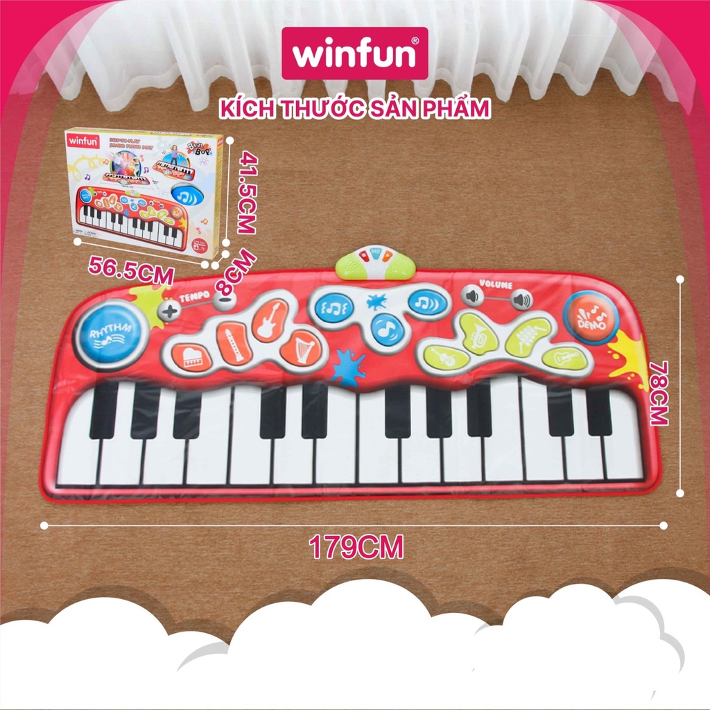 Thảm nhạc hình phím đàn Piano cho bé nhảy cùng nhịp điệu vui nhộn tăng khả năng vận động ở trẻ Winfun 2508-NL