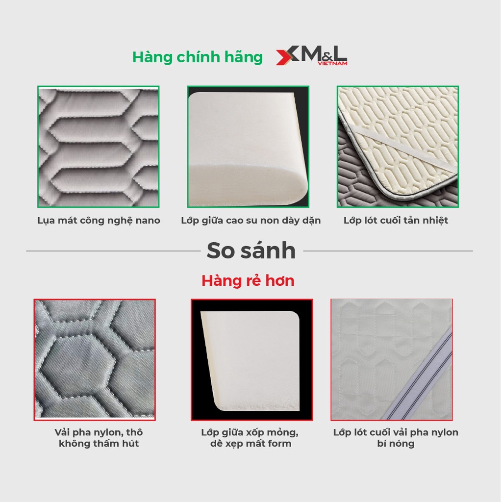 Chiếu điều hòa kèm 2 áo gối - lụa Nano lót cao su non - Tencel Latex M&L CM1