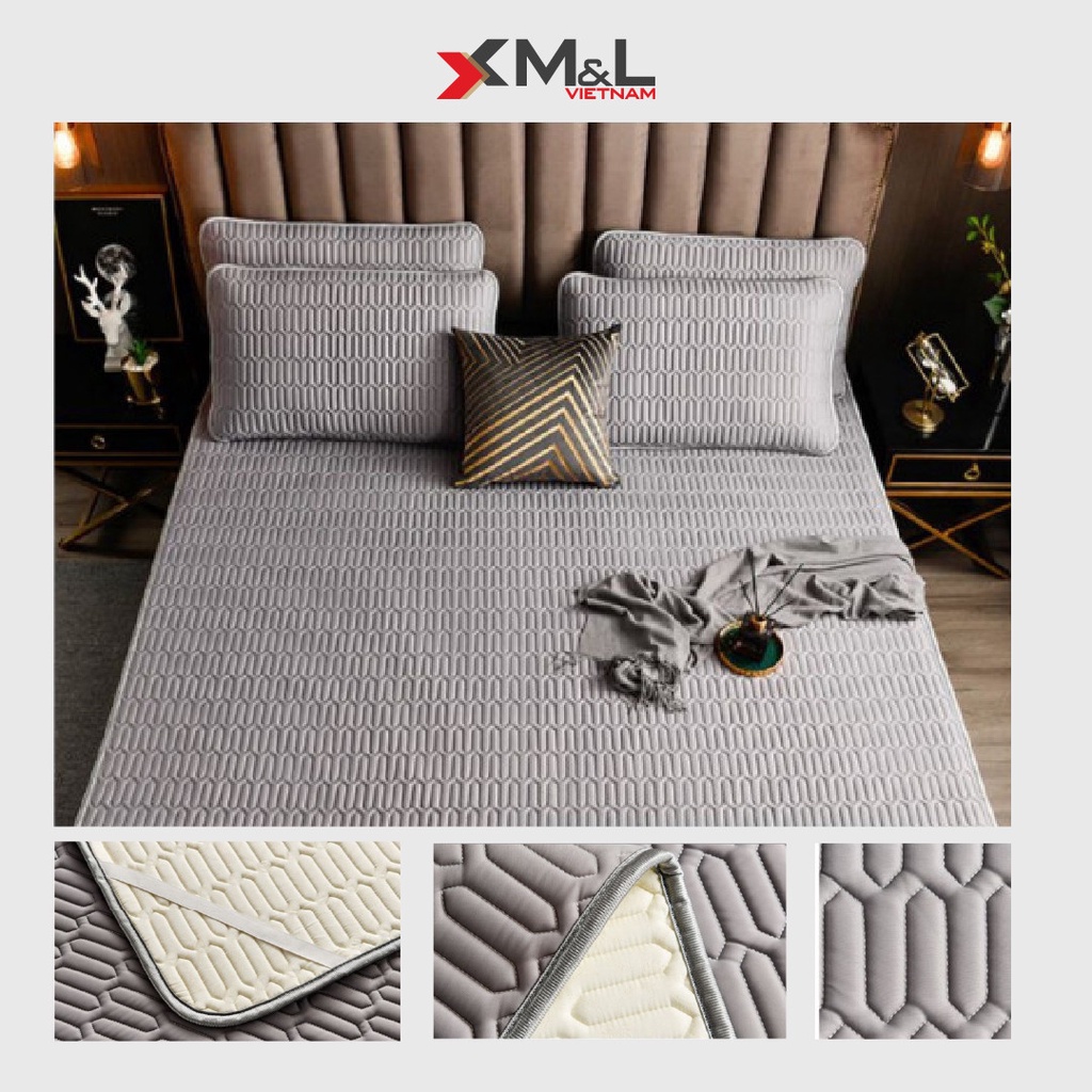 Chiếu điều hòa kèm 2 áo gối - lụa Nano lót cao su non - Tencel Latex M&L CM1