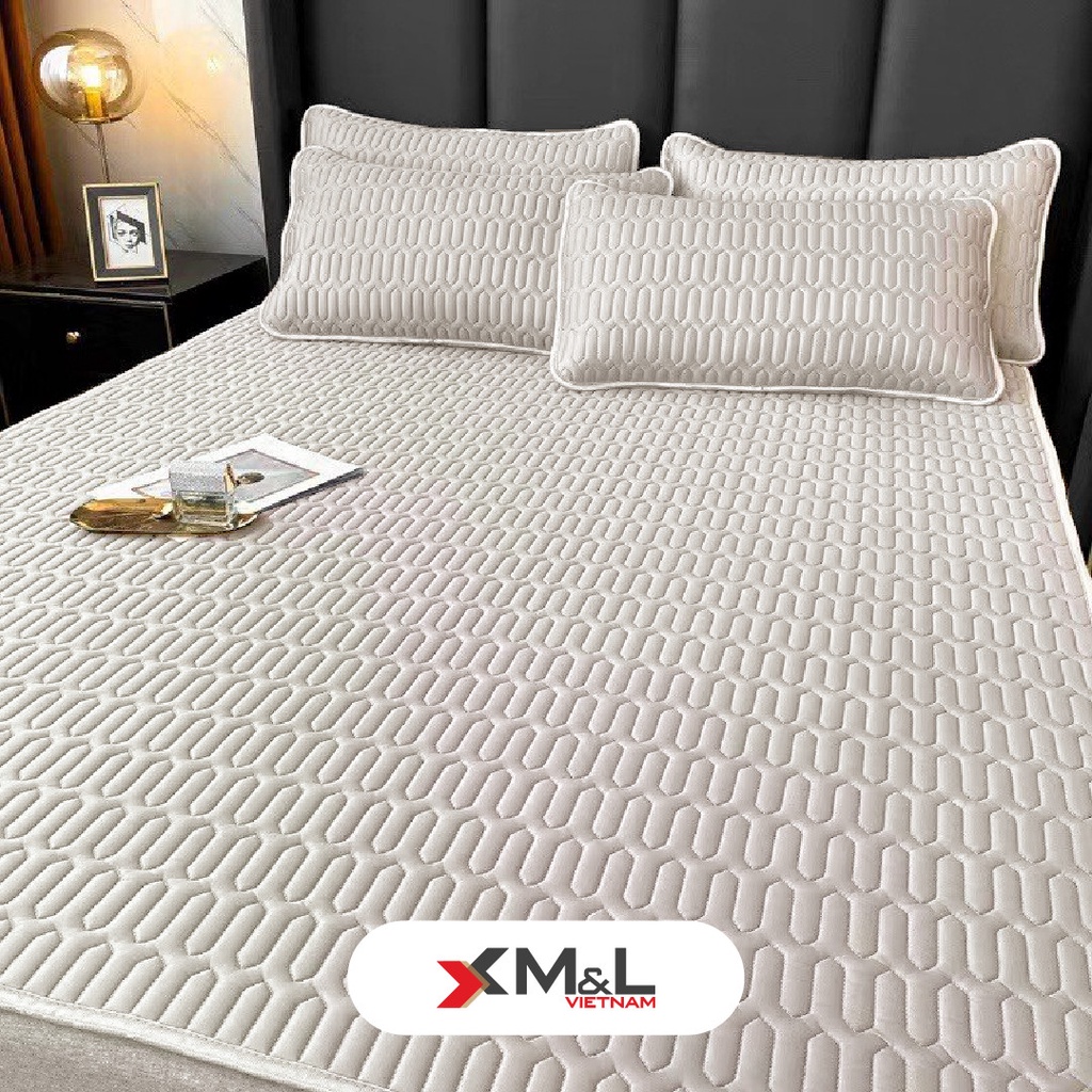 Chiếu điều hòa kèm 2 áo gối - lụa Nano lót cao su non - Tencel Latex M&L CM1