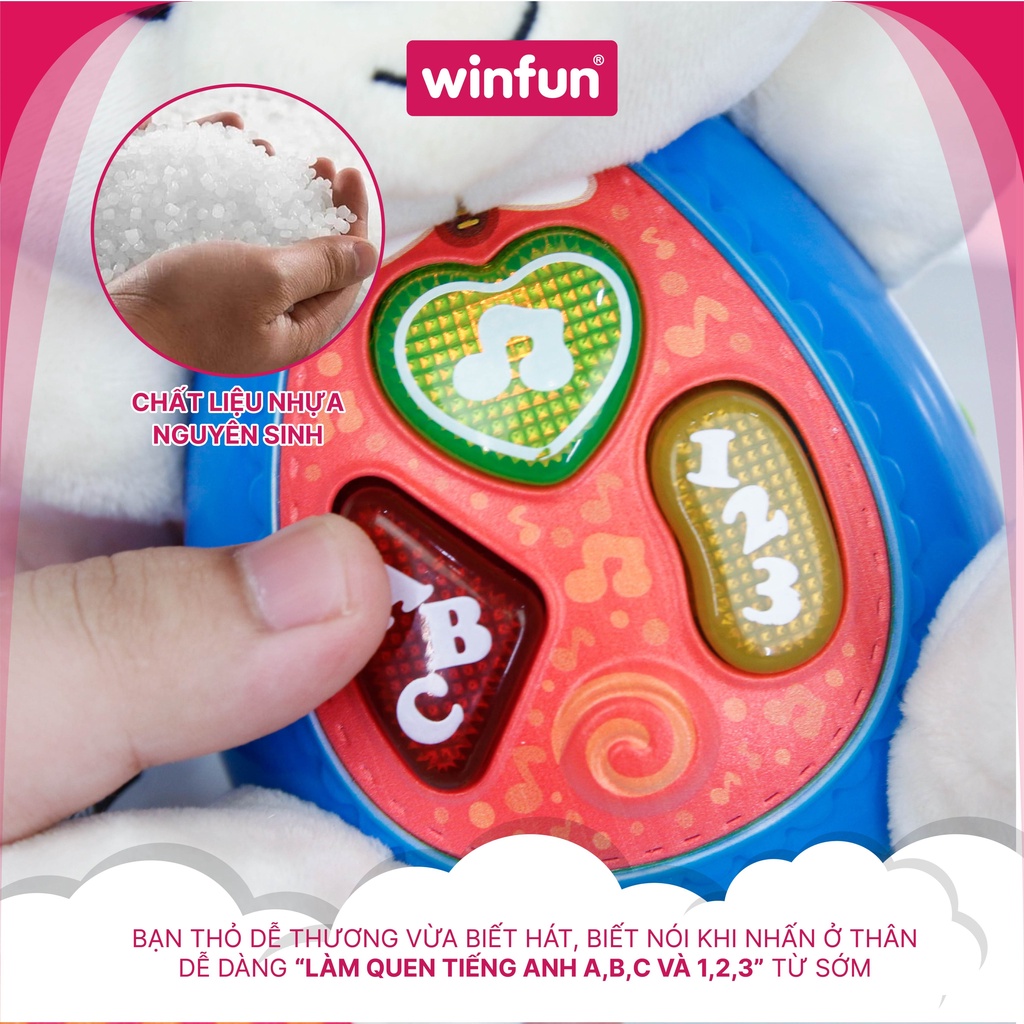 Đồ chơi cho bé hình chú thỏ LiLi phát nhạc vui nhộn - biết đọc chữ tiếng anh giáo dục sớm cho trẻ 0-36 tháng Winfun 0687