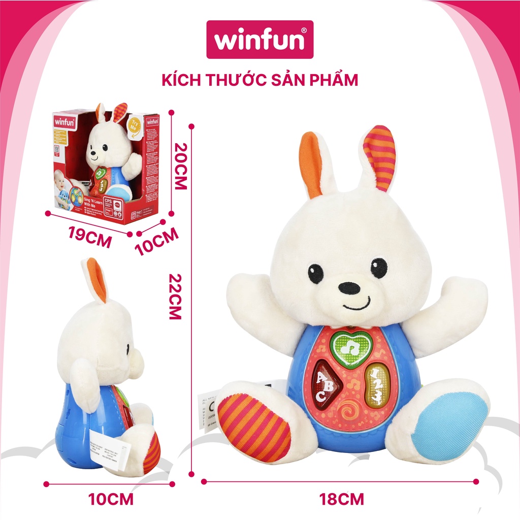 Đồ chơi cho bé hình chú thỏ LiLi phát nhạc vui nhộn - biết đọc chữ tiếng anh giáo dục sớm cho trẻ 0-36 tháng Winfun 0687