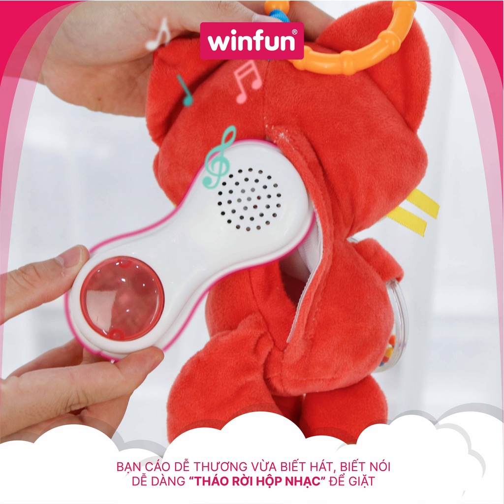 Đồ chơi treo nôi cho bé cảm ứng phát nhạc, biết nói tiếng anh, chú cáo CoCo - người bạn đồng hành cùng bé Winfun 720021