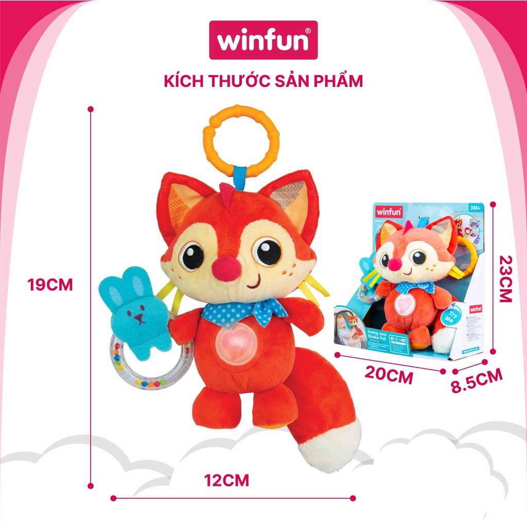 Đồ chơi treo nôi cho bé cảm ứng phát nhạc, biết nói tiếng anh, chú cáo CoCo - người bạn đồng hành cùng bé Winfun 720021