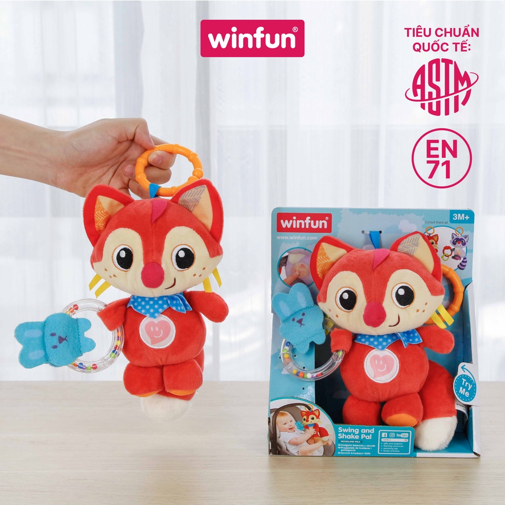 Đồ chơi treo nôi cho bé cảm ứng phát nhạc, biết nói tiếng anh, chú cáo CoCo - người bạn đồng hành cùng bé Winfun 720021