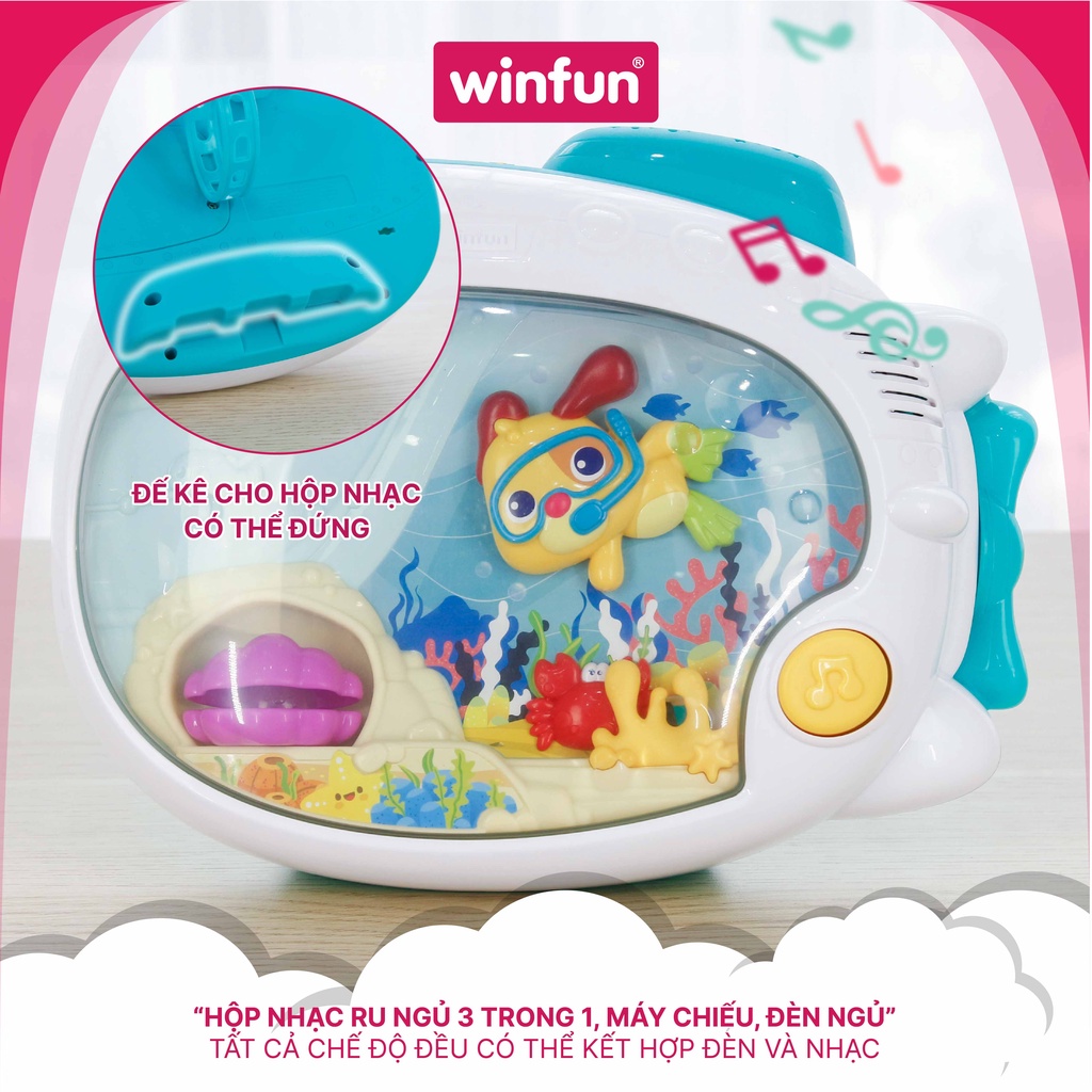 Đèn ngủ treo nôi chiếu trăng sao, máy tạo tiếng ồn trắng ru ng.ủ Winfun WF720000-NL