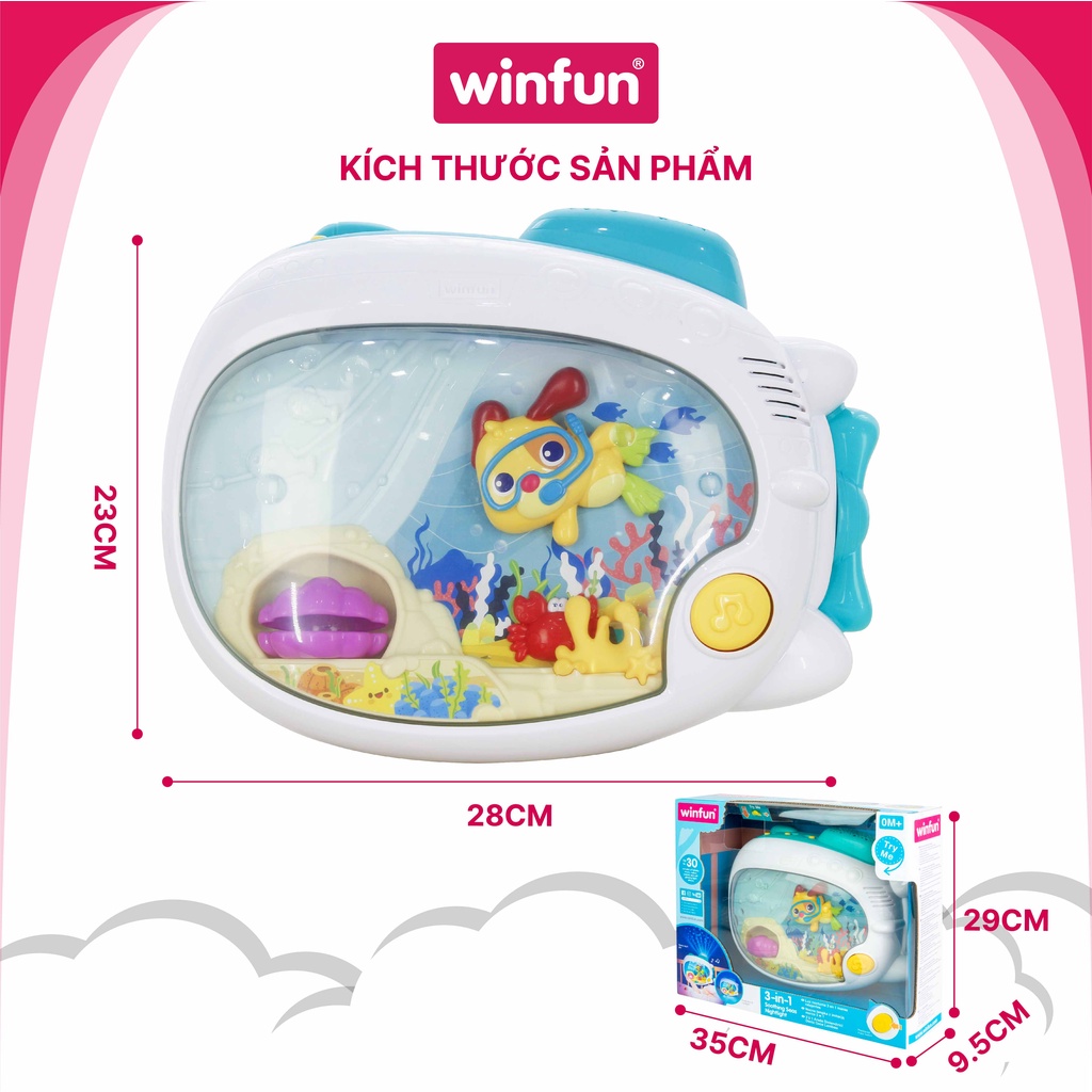 Đèn ngủ treo nôi chiếu trăng sao, máy tạo tiếng ồn trắng ru ng.ủ Winfun WF720000-NL