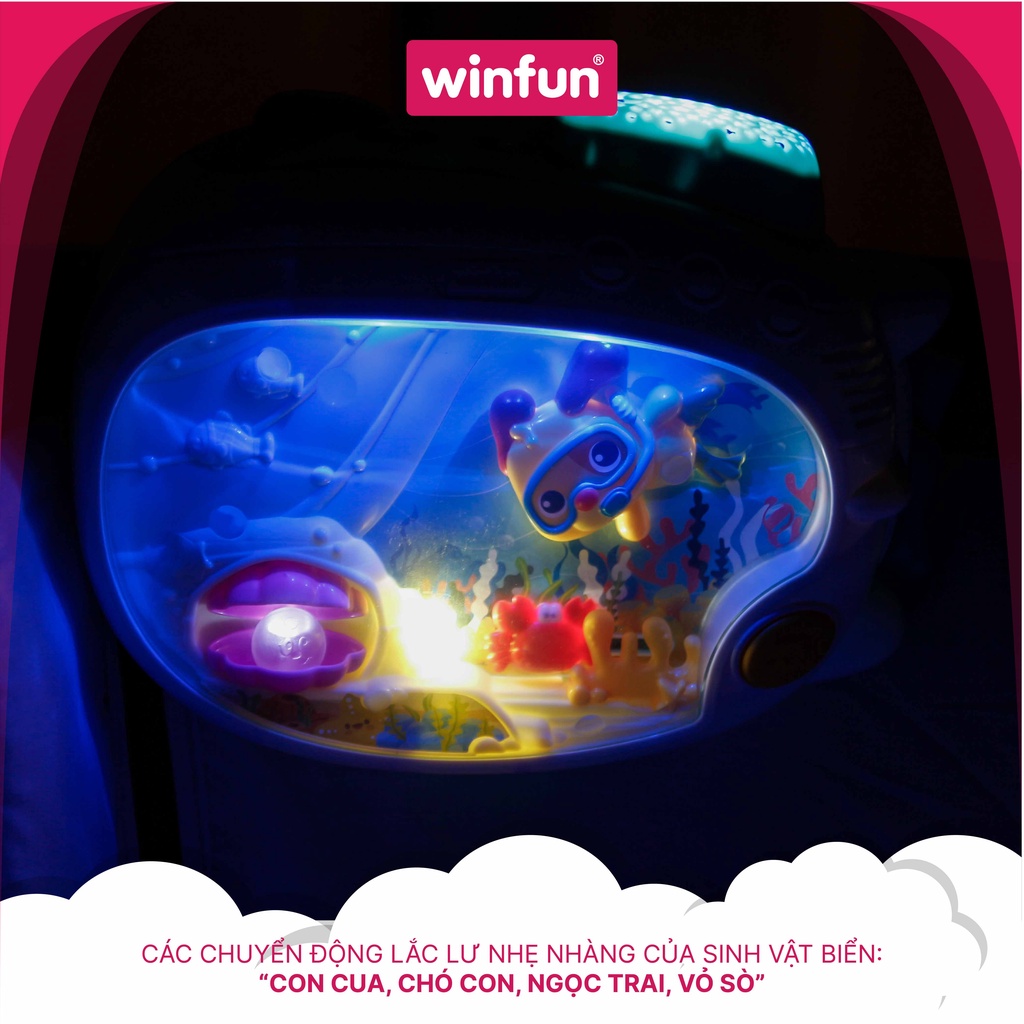 Đèn ngủ treo nôi chiếu trăng sao, máy tạo tiếng ồn trắng ru ng.ủ Winfun WF720000-NL