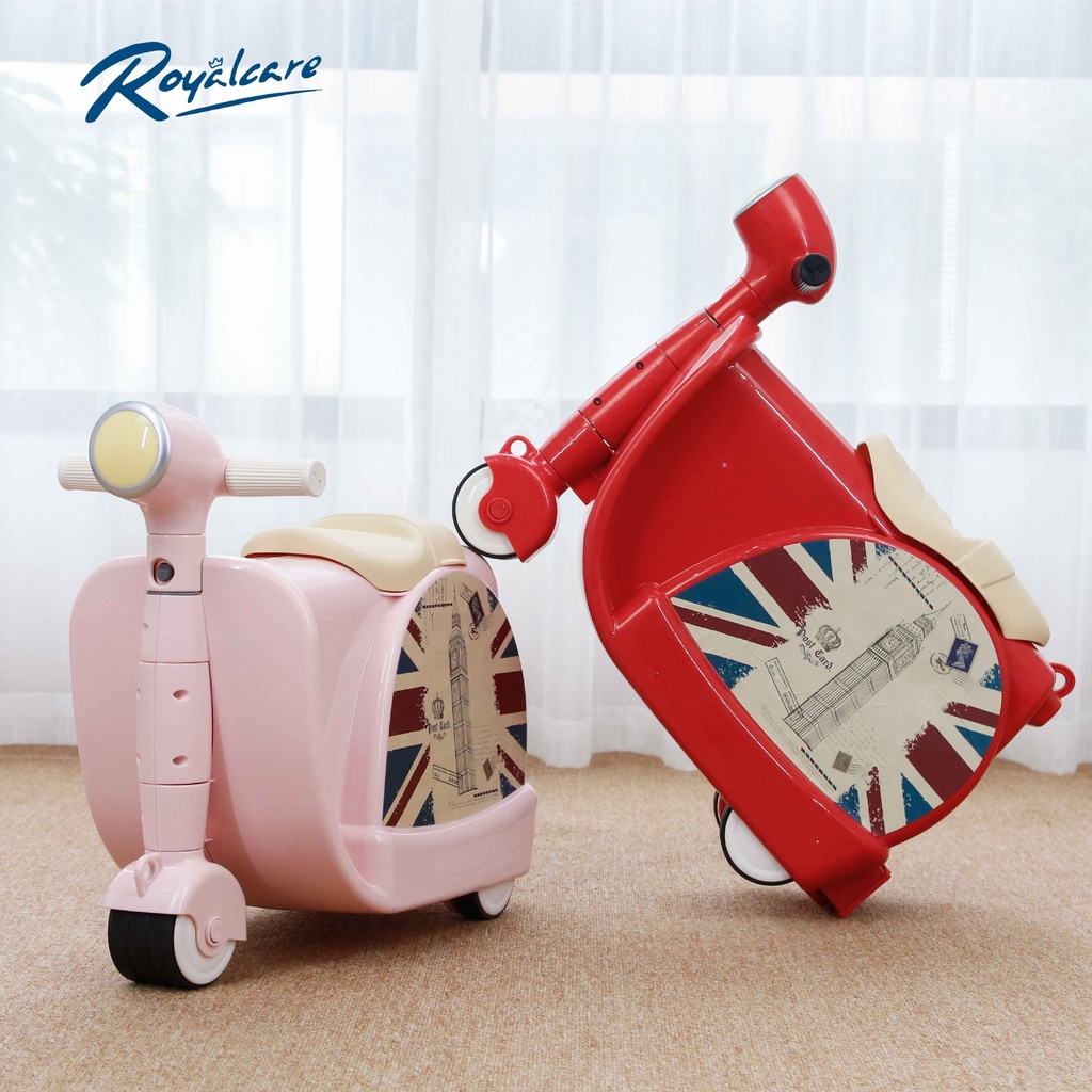 Vali kiêm xe đẩy chòi chân hình Vespa cho bé Royalcare 822217