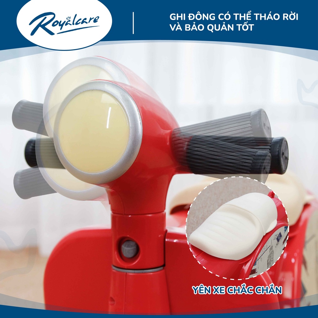 Vali kiêm xe đẩy chòi chân hình Vespa cho bé Royalcare 822217