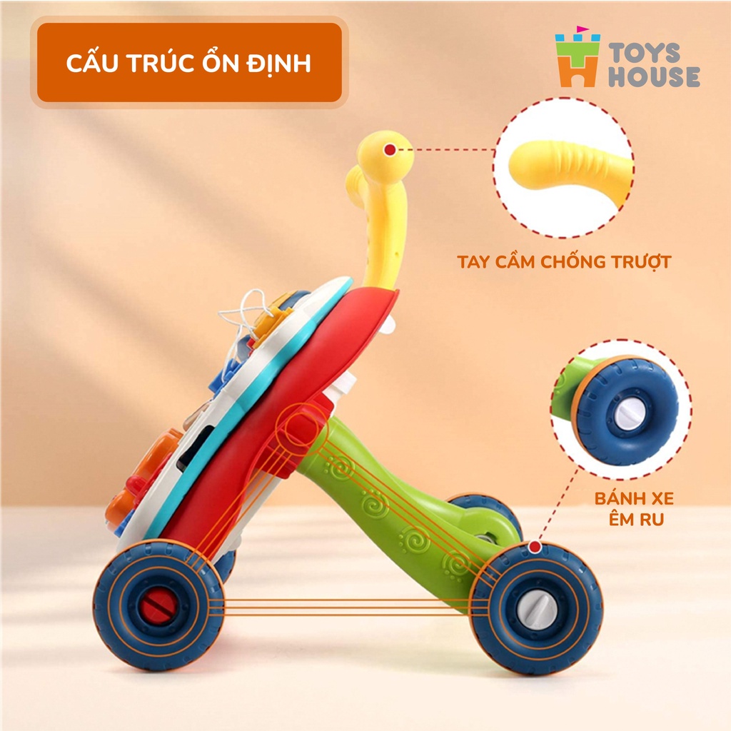 Xe tập đi cho bé kiêm bàn chơi đa năng có nhạc điều chỉnh tốc độ, chống vòng kiềng Toyshouse N6038
